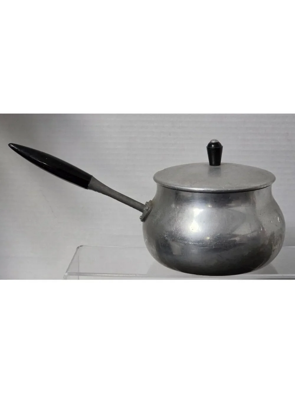 Vintage Puralum Italy Aluminum Saucepan Pot Lid Bakelite Handle MCM 5